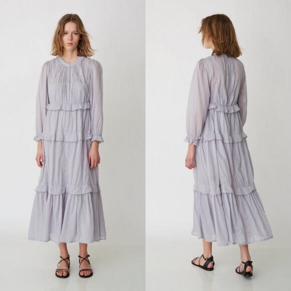 Isabel Marant Étoile Aboni Cotton Voile Dress Peasant Prairie Boho Cottagecore - Picture 1 of 9